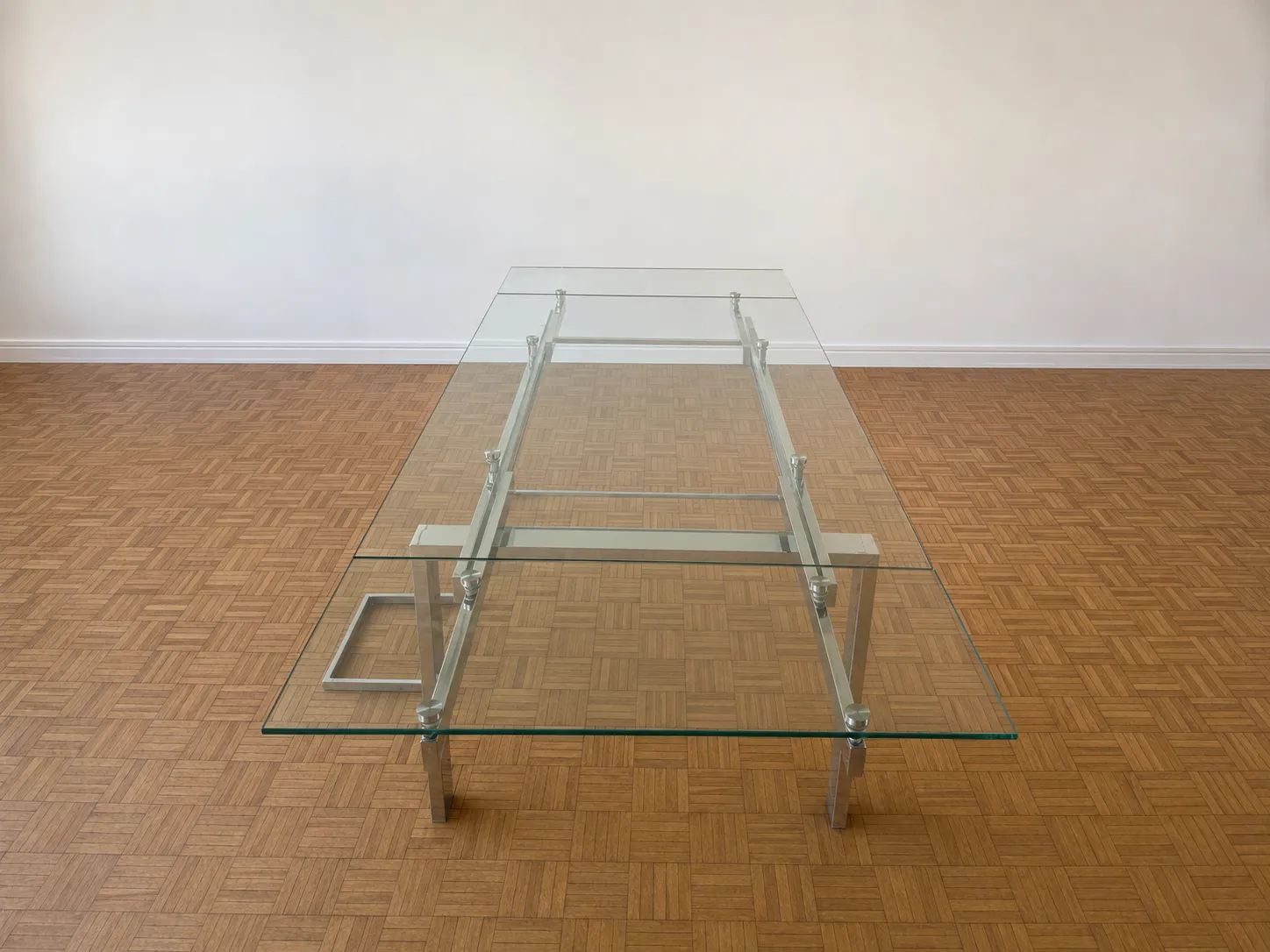Long glass table 240 cm x 90 cm, extensible easily, photo 1