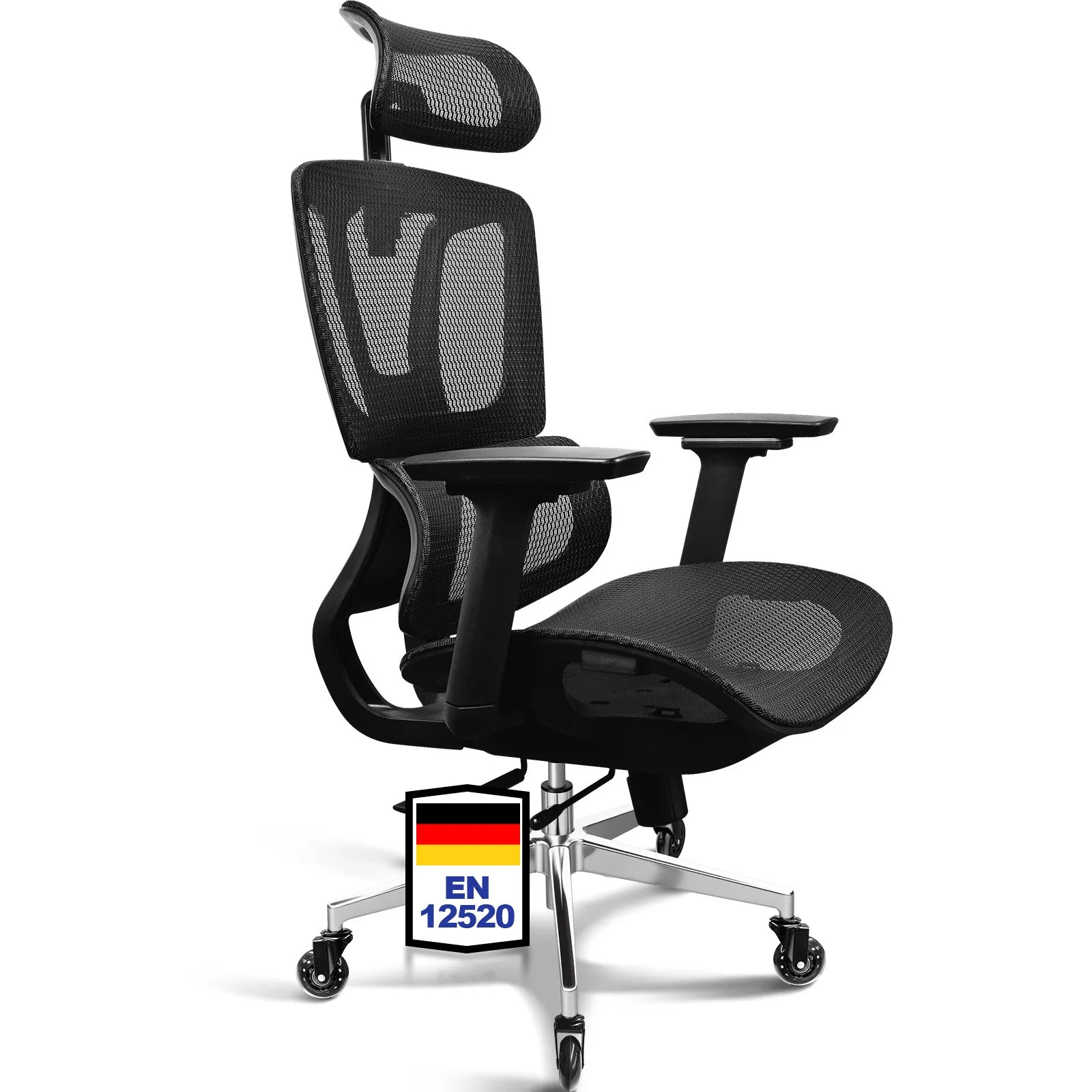 MELOKEA ReliefBack Pro Ergonomic Office Chair, full mesh, 4D armrests, adjustable seat depth, 150 kg
