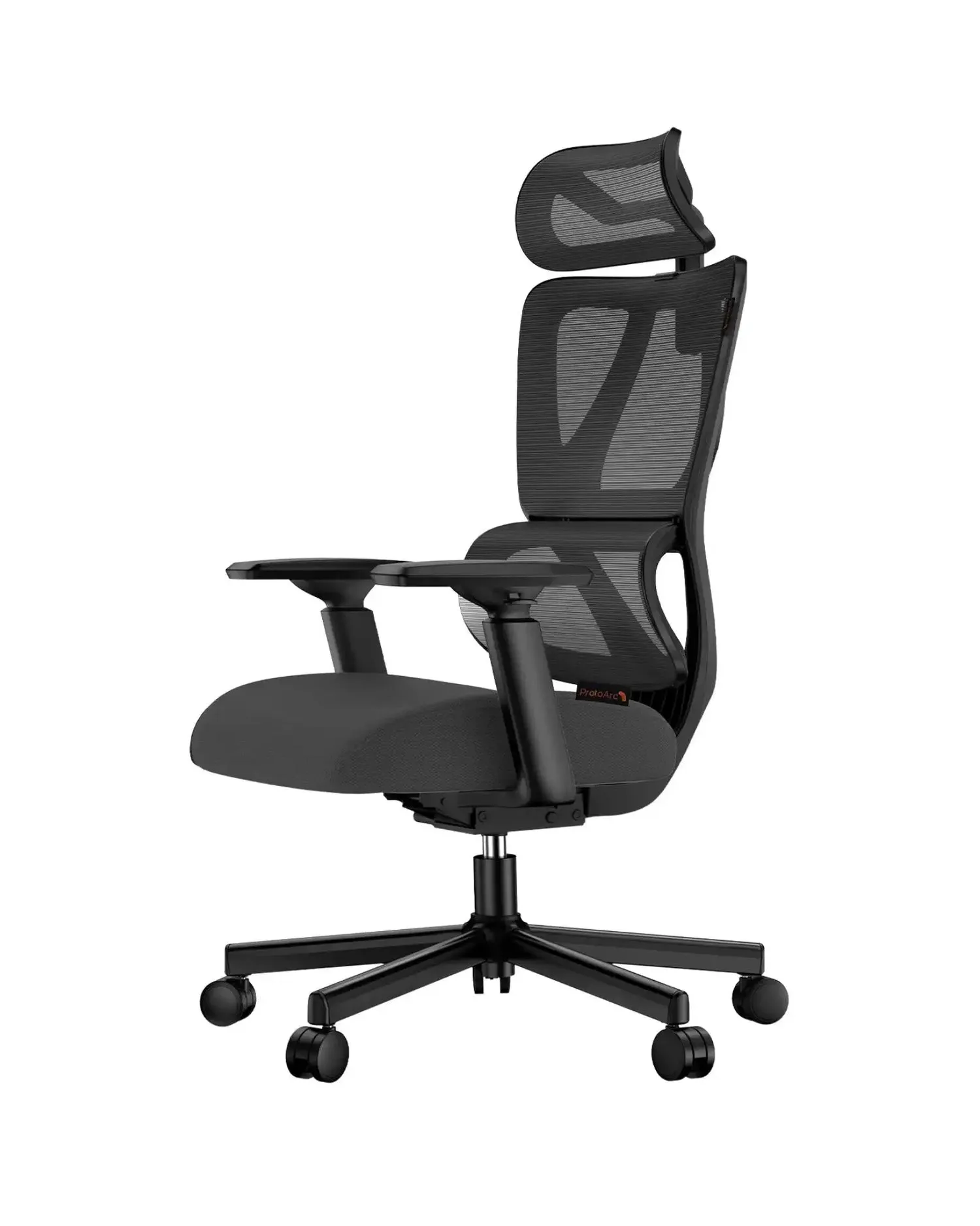 ProtoArc EC100 Ergonomic Office Chair, 10 cm spring cushion, lumbar support, adjustable headrest, black