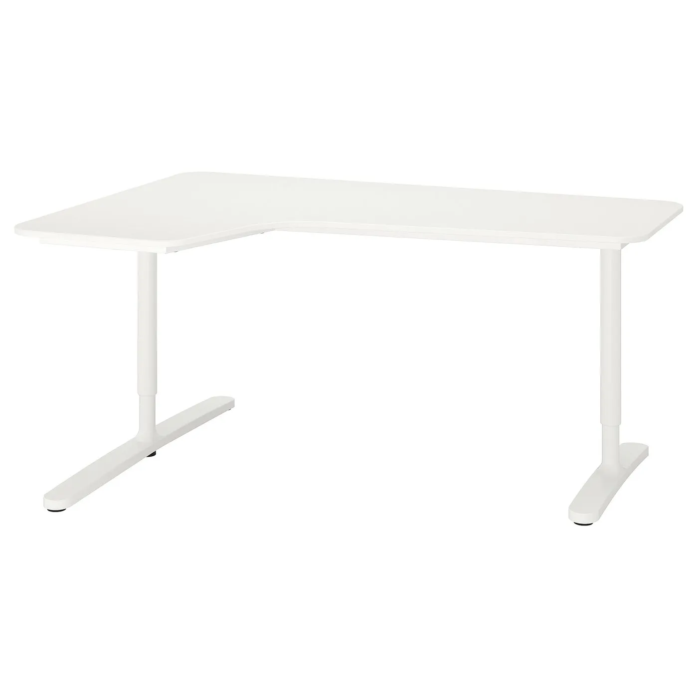 IKEA BEKANT corner desk 160 x 110 cm, white, LEFT-hand L shape, manual height adjustable 65 to 85 cm, no motor