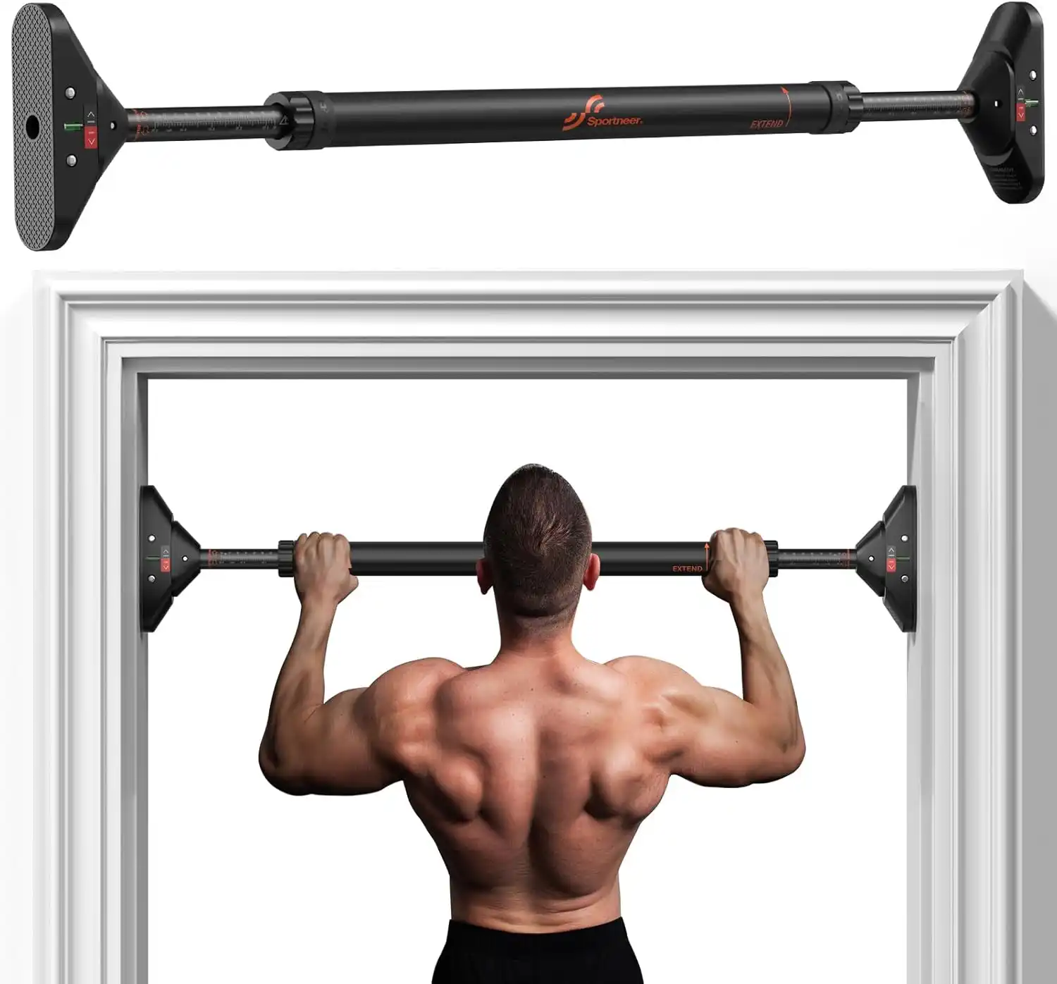 Sportneer Pull Up Bar for doorways, no screws, adjustable 75-94 cm, up to 200 kg