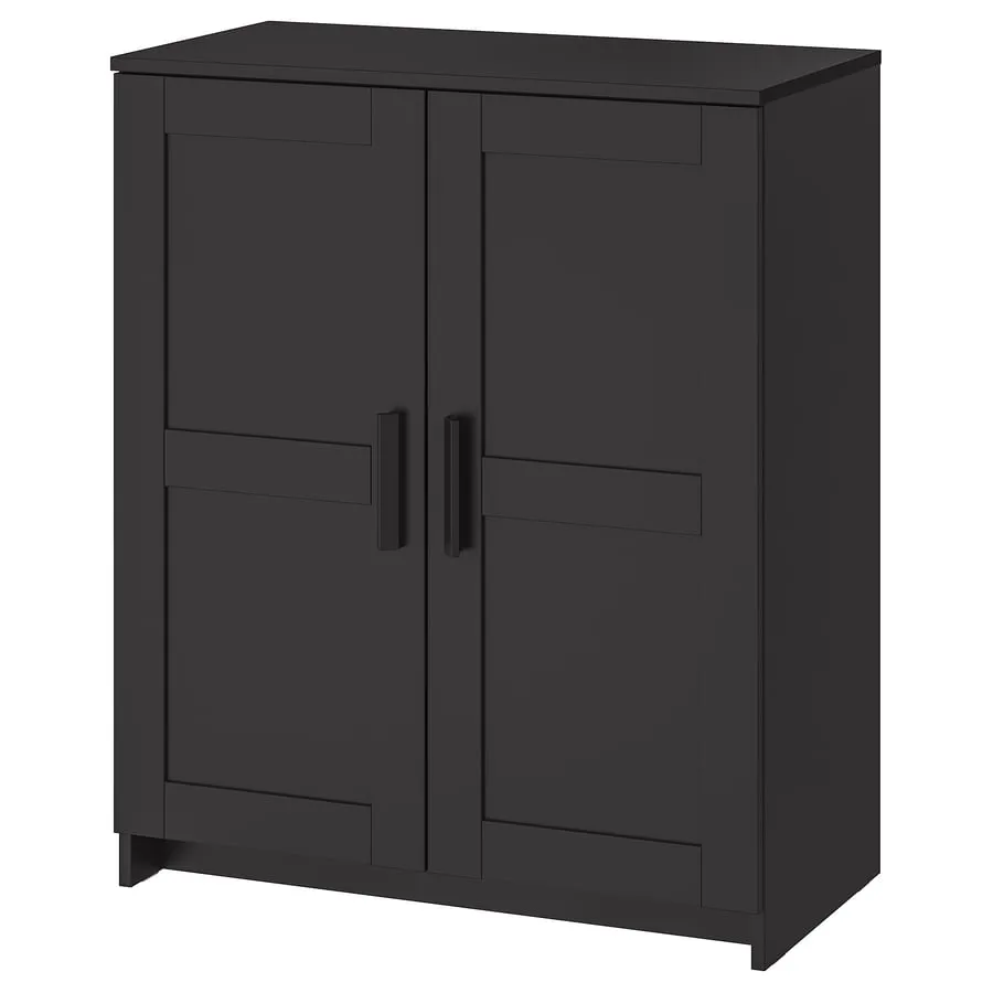 Black cabinet with doors BRIMNES Ikea, 78x95 cm, 3 available, photo 1