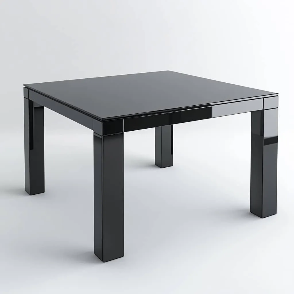 Extensible Beautiful Black Glass table, 140 cm x 190 cm long, photo 5