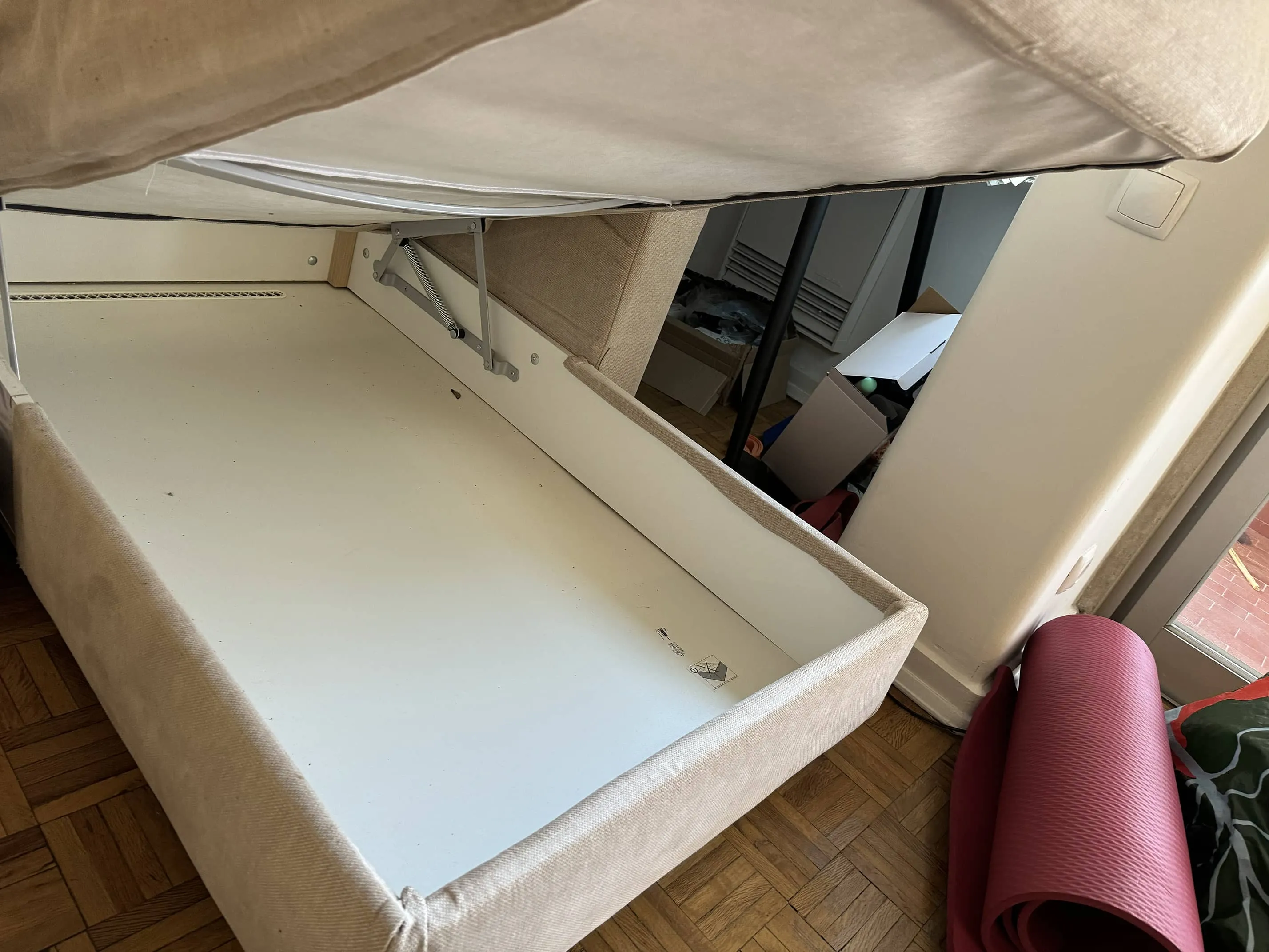 Corner Sofa 5-seat with chaise longue, Tresund fabric light beige, easily washable, IKEA Kivik, photo 8