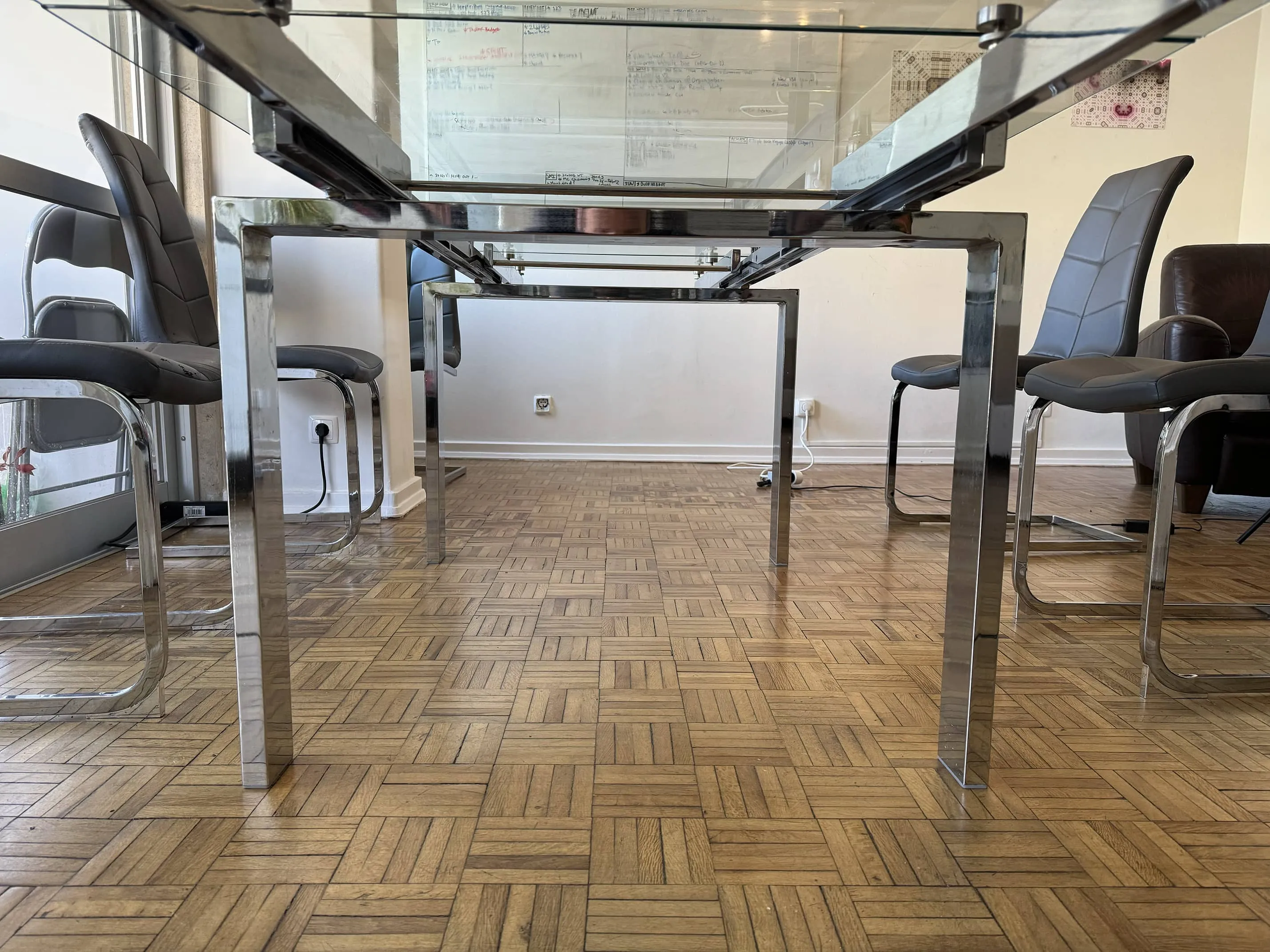 Long glass table 240 cm x 90 cm, extensible easily, photo 5