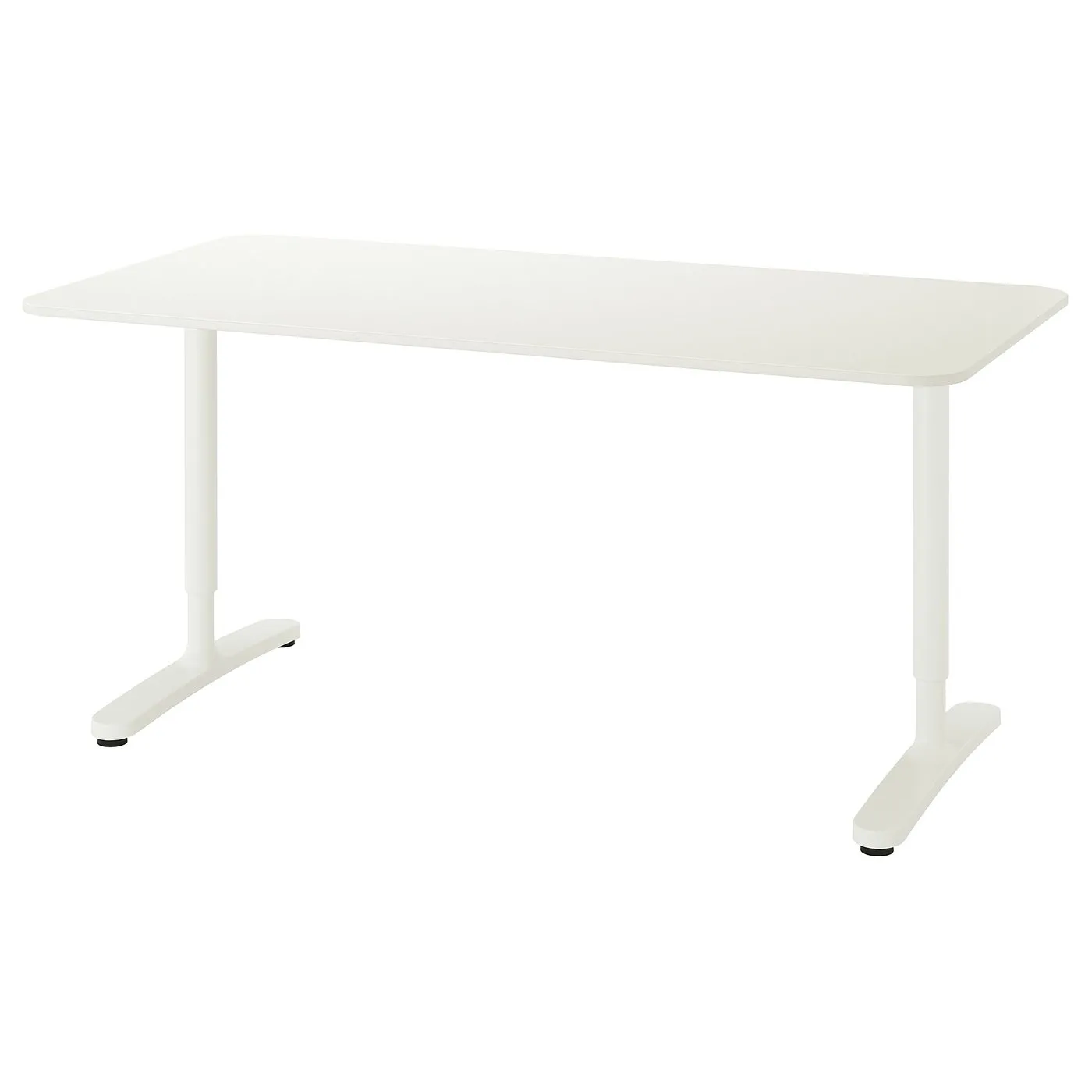 IKEA BEKANT desk 160 x 80 cm, white, height set by hand with an Allen key 65 to 85 cm, a sitting desk not a standing desk, photo 2