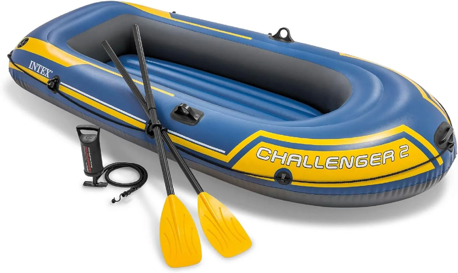 Intex Challenger 2 inflatable boat for 2 people, BRAND NEW never opened in its sealed box, 236 x 114 x 41 cm, with 2 oars, pump and repair kit (68367), for calm water only, photo 2