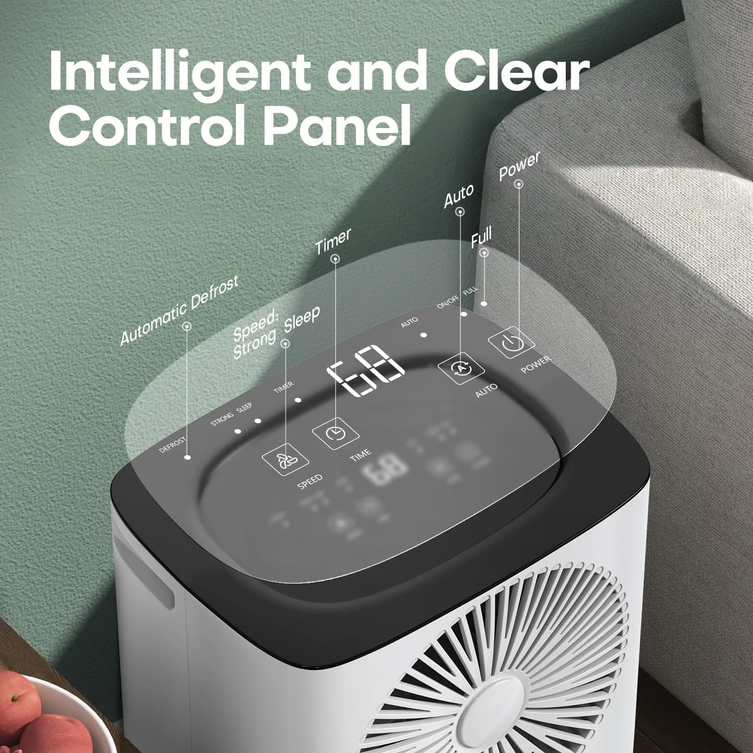 CONOPU Dehumidifier 12 L/day, continuous drain, auto mode, sleep mode, 24h timer, photo 2