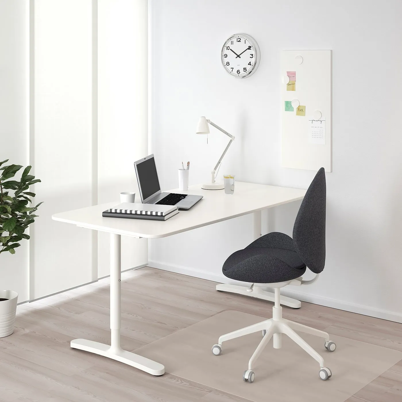 IKEA BEKANT desk 160 x 80 cm, white, manual height adjustable 65 to 85 cm, no motor, photo 2
