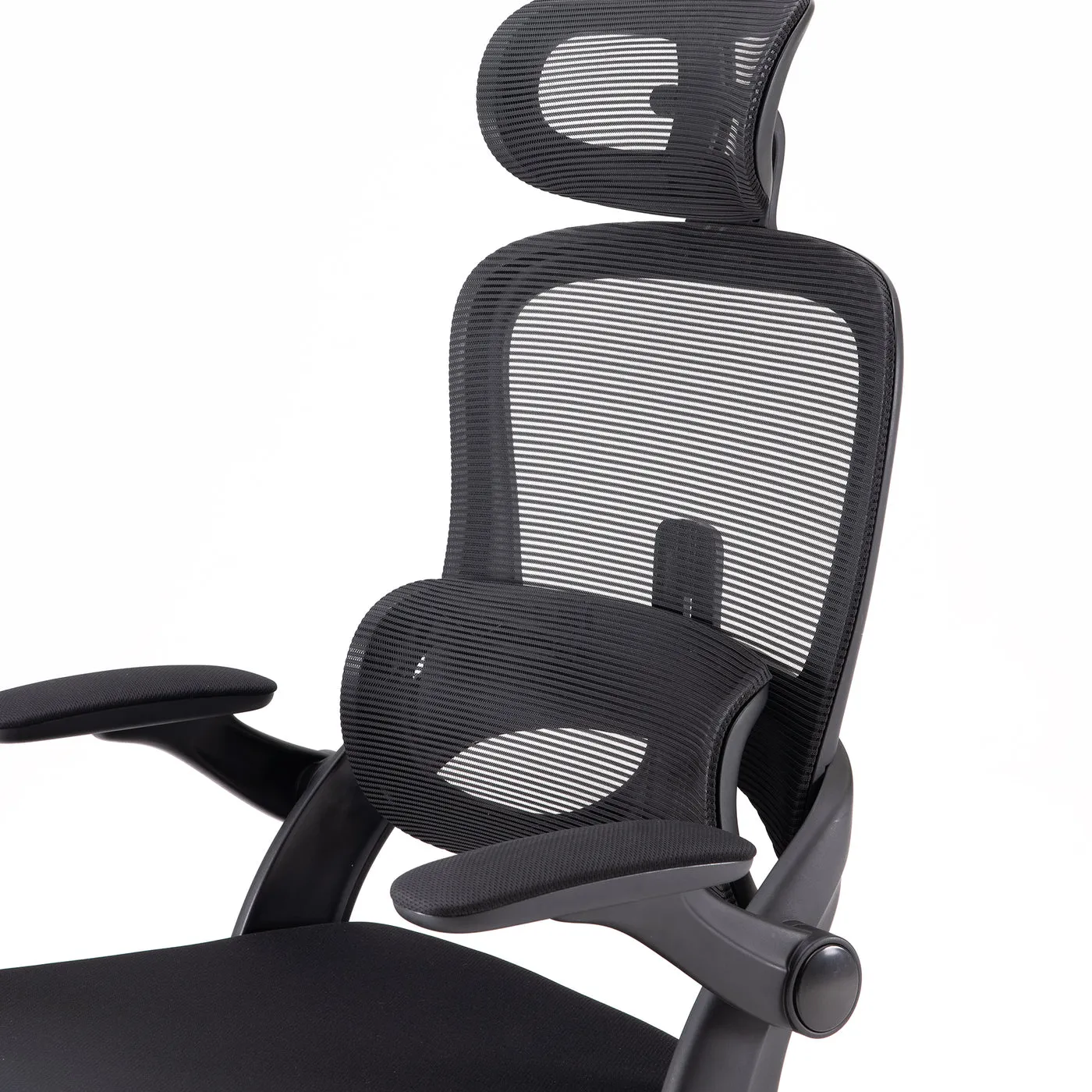 SIHOO M102C Ergonomic Office Chair, big and tall, flip-up armrests, adjustable lumbar support, black, photo 3