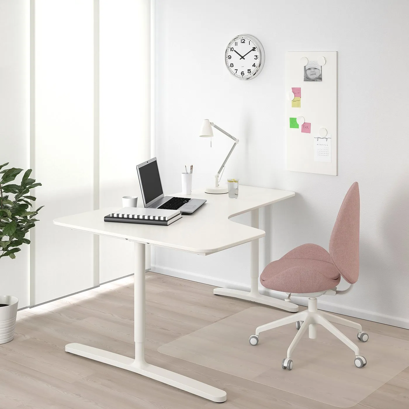 IKEA BEKANT corner desk 160 x 110 cm, white, LEFT-hand L shape, manual height adjustable 65 to 85 cm, no motor, photo 2