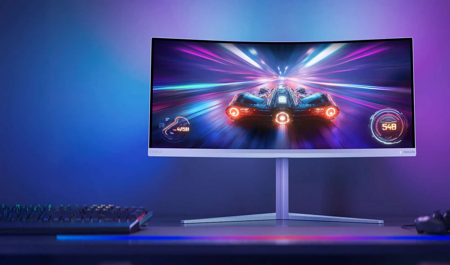 Philips Evnia 34M2C5501A 34" Curved Ultrawide Gaming Monitor, 3440x1440 180Hz, 1ms, HDR400, Ambiglow, white, photo 3
