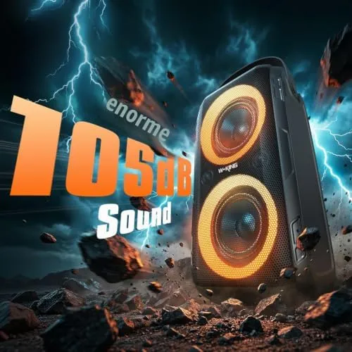 W-KING T9-2 Portable Bluetooth Party Speaker, 4 drivers, LED lights, USB and AUX, 37 cm, 3.8 kg, photo 3