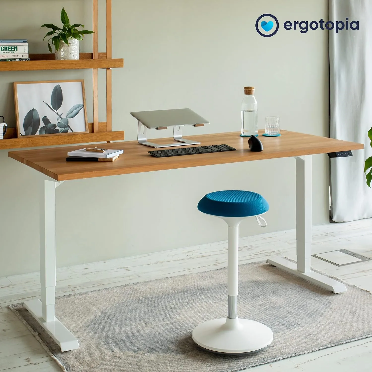 Ergotopia Dykó Ergonomic Office Stool, BLUE, swing effect, seat height 56-83 cm, 360 degree swivel, photo 3